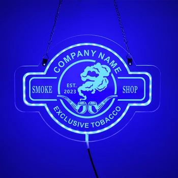 Personalizētu Dūmu Veikalā, LED Neona Nakts Gaisma Maināms Gaismas Krāsu Režīmā Spilgtumu Biznesa Veikals pieteikšanās Akrila Sienas Lampas Dekors