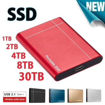 Portatīvo 1 TB 2 TB SSD USB 3.1 ātrgaitas Ārējais Cietais Disks 8TB Tipa C Cietvielu Mobilo Cietā Diska Klēpjdatoru PS4 DATORA lielas Ietilpības