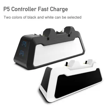 Portatīvo Dual Port Ātrās Uzlādes Lādētāja Indikators PS5 Gamepad