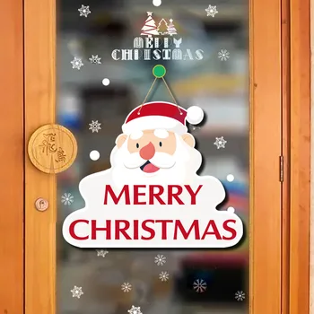 Priecīgus Ziemassvētkus Durvīm Karājas Zīme Karikatūra Santa Cluas Ziemassvētku Vainags Kuloni Noel Koku Oranmetns Priecīgus Ziemassvētku Dekori Mājas