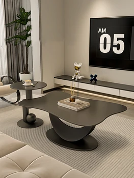 Radošās dizaineru akmens plātne tauriņš melnās kafijas galdiņu dzīvojamā istabā home gaismas luksusa mūsdienu īpašas formas kafijas galds
