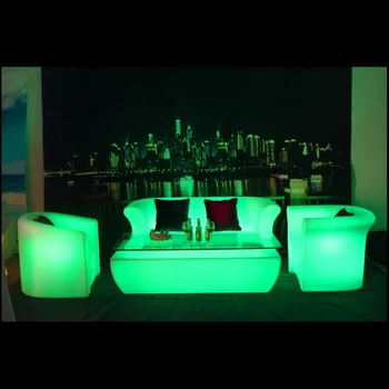 Reklāmas LED gaismas viena persona, dīvāns vienkārši bāra krēsls āra augsta galda, krēsla kombinācija gaismas mēbeles