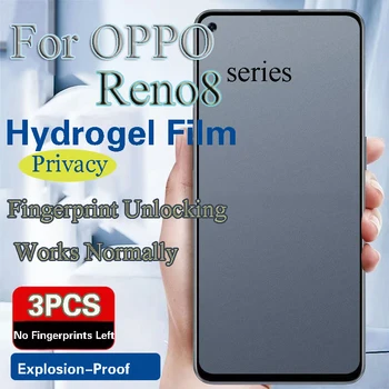 Reno8Pro+ Privacy Screen Protector For OPPO Reno8 Pro Hidrogelu Filma Reno 8Pro Anti-Peeping Soft pirkstu Nospiedumu Apgūstot