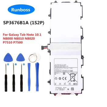 Runboss Kvalitātes SP3676B1A(1S2P) Samsung Galaxy Tab Note 10.1 GT-N8000 N8010 N8020 P7510 P7500 N8005 Planšetdatora Baterija 7000mAh