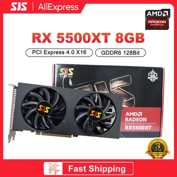 SJS AMD RX5500XT 8GB D6 Spēļu Grafikas Karte ar 8G/GDDR6 Atmiņas Radeon RX 5500 XT 8 GB GPU Frekvences Video Kartes placa de video