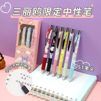 Sanrio 6pcs Kawaii Hello Kitty Kuromi Ierobežotas Sērijas Gēla Pildspalvas 0.5 mm St Galvas Augstu Vērtību, Studentiem, Skolas Nospiediet Gēla Pildspalvas Vairumtirdzniecība