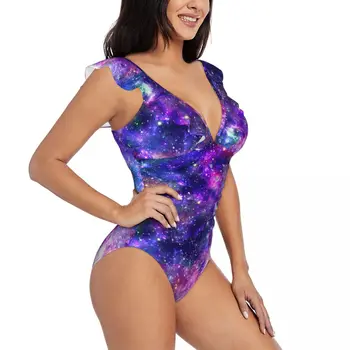 Sexy Viens Gabals Peldkostīms 2023 Sieviešu Galaxy Nakts Mežģīņu Peldkostīmi Monokini Sieviešu Bodysuit Meitene Beach Peldkostīms
