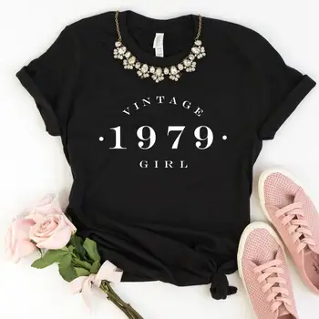 Skuggnas Jaunas Ielidošanas Vintage 1979 Meitene T-krekls 40 gadu Jubileju, Krekls Vintage Dzimšanas dienu, t krekli 40. dzimšanas dienas dāvanas Sievietēm