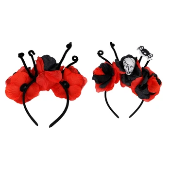 Spooky Zirnekļi Ziedu Galvas Tērpu Halloween Kostīmu Galvas Stīpu Cepures