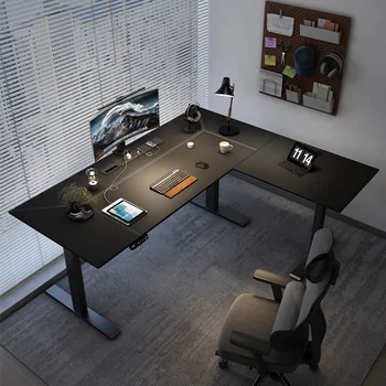 Stūra celšanas tabula L-veida stūris ādas datora galda, esports galda, divreiz galda, masīvkoka biroja un mācību tabula