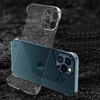 Super Plānas Bezrāmju Tālrunis Lietā par iPhone 14 13 12 11 Pro Max Plus Caurspīdīgs DATORA Cietajā Gadījumā Vienkārši Aizmugurējo Vāciņu