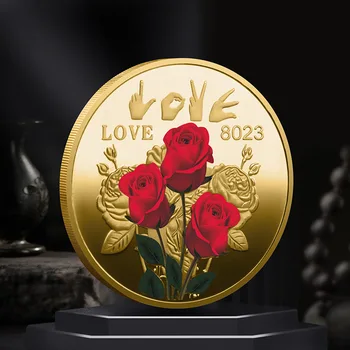 Suvenīru Rožu Monētu Kolekcijas Metāla Piemiņas Monētu, es Mīlu Tevi Token Valentīna Svētku Dāvanu Monētas Dāvanu