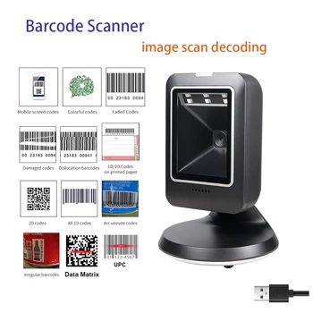 Svītrkodu Skeneris 2D Izkliedētā Darbvirsmas automātiskā 1D 2D QR kodu datu matricas lasītājs, usb skeneris lielveikals veikals maksājumu
