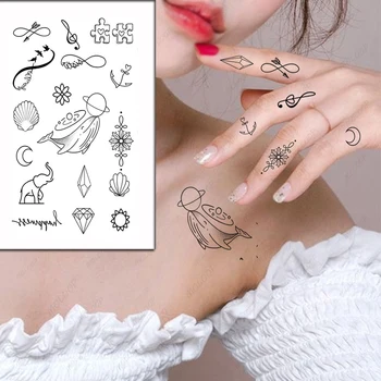 Tetovējumu Uzlīmes Mūzikas nots Bultiņas Vaļu Korpusa Dimanta Mēness Pagaidu Ūdensizturīgs Pirkstu, Roku, Roku, Grims, Body Art Vīriešiem Sievietēm