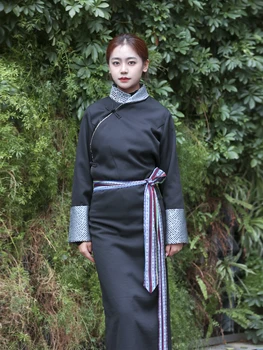 Tibetas Apģērbs Sieviešu Rudens un Ziemas Drēbes, Kostīmi Vienā Slānī Ikdienas Drēbes