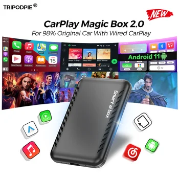 Tripodpie Carplay TV Kastē Smart Ai Box Bezvadu Carplay Adapteris Android Auto QCM2290 Benz Chery Volvo, Hyundai Kia Porsche