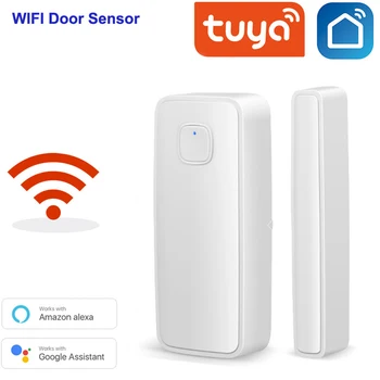 Tuya Smart Wifi Durvju Sensors Atvērt Aizvērt Detektoru Atbalsta Programmas Paziņojumu Ģimenes Koplietošanas Darbojās Atbalsta Google Home