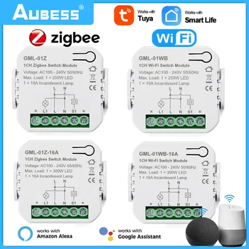 Tuya ZigBee/WIFI Smart Switch Module 1/2Gang App Tālvadības Home DIY Gaismas Slēdzis Slēdži Darbojas Ar Alexa, Google Home