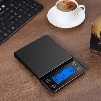 USB Uzlādes Kafijas Svari 3kg/5kg x 0,1 g Ar Taimeri Augstas Precizitātes Elektroniskie Virtuves Ciparu LCD Svara Balanss Sadzīves
