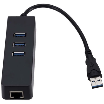 USB3.0 Gigabit Ethernet Adapteri, 3 USB Porti, Lai Rj45 Lan Tīkla Kartes Mac Darbvirsmas
