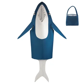 Unisex Vīriešu Zilā Haizivs Masku Halloween Cosplay Sievietēm Pieaugušo Haizivs Kostīms Ar Somiņu