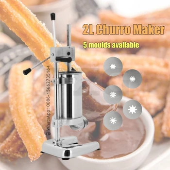 Vertikālā 2L Churros Veidošanas Mašīnas Manuāli, Churros spāņu Veidojot Mašīnu, spāņu Churro Maker Bez Fryer