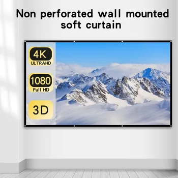 Viegli saliekamie projekcijas ekrāns 60-150 collu viegla telts 16:9 āra full HD, 2K 4K projektoru ekrāns