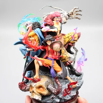 Viens Gabals Anime Attēls 22 cm Luffy Kidd Likuma 3 Kapteiņu Pvc Statuetes Yonko Gk Modelis Statuju Kolekcija Apdare Rotaļlietas Bērniem Dāvanas
