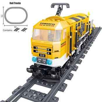 Vilciena sērijas dzelzceļa tehniskās apkopes transportlīdzekļiem, Celtniecības Bloki bērnu puzzle montāža rotaļlietas Bērniem Zēni Dāvanas