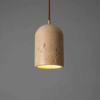 Vintage Dabīgā Akmens Mākslas Kulons Lampas LED Karājas Lustra Guļamistabas Gultas Retro Apdare, Mājas Apgaismes Ķermeņi