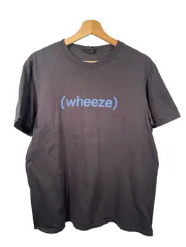 Vintage Wheeze Grafiskais Vīriešu Melns T-Krekls, Izmērs M Lakta Frāze