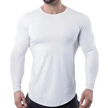 Vīriešu garām piedurknēm Top Premium Vīriešu sporta Krekls Ātri Sausas Sviedru absorbējošu garām Piedurknēm Fitnesa Top par Kultūrisms tīrtoņa Krāsu