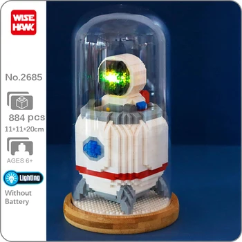 Weagle 2685. lpp Kosmosa Astronautu Spaceman Raķešu Kuģi, Lidmašīnu rādīt Lietu 3D LED Gaismas Mini Dimanta Bloki, Ķieģeļi Celtniecības Rotaļlietu Kaste