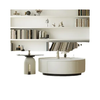 XL Akmens Plāksnes Kafijas galdiņu Dzīvojamā Istabā Home Gaismas Luksusa Dizaineru apaļā Tējas Galda Kopā