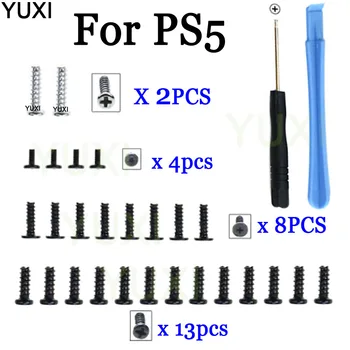 YUXI Hoge Kwaliteit Schroeven Voor par PS5 Kontrolieris Reparatie Komplekts Voor par PS5 Handvat Volledige Uzstādīt Schroef