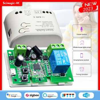 ZIGBEE Tuya Smart Switch 1/2/4CH Apgaismojums RF 433MHz Bezvadu Slēdzis Smart Home Taimeris Balss Kontroles Google Home Alexa
