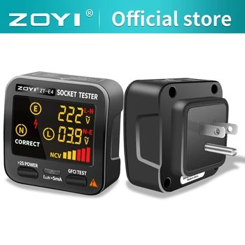 ZOYI Digitālo Smart Ligzda Testeri Spriegumu Testa Ligzda Detektoru US/UK/ES Plug Ground Zero Līnijas Posmā Pārbaudīt Rcd TSV tests