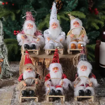 Ziemassvētku Eglīte Kulons Rotaļlietas Santa Claus Lelle Karājās, lai Dzīvojamā Istaba