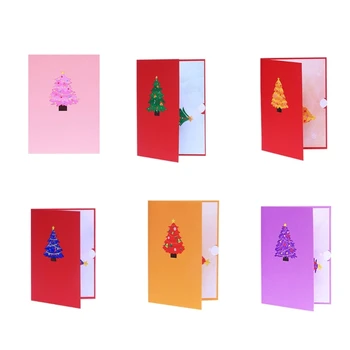 Ziemassvētku Eglīte Pop-Up Karti ar Aploksni 3D Apsveikuma Kartītes, Ziemassvētku kartiņu Gaismas un Mūzikas Svētki Ziemas Karti par Draugu Ģimenes