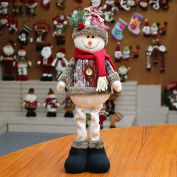 Ziemassvētku Home Galda Dekorēšana Retro Sniegpārslas Izšūta Auduma Teleskopiskie Lelle Ziemassvētku Rotājumi Piederumi