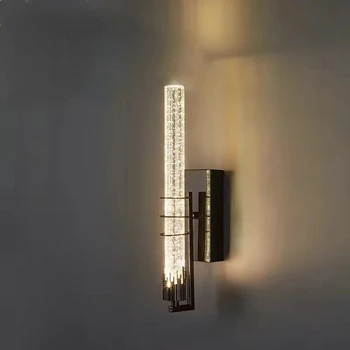 Ziemeļvalstu mūsdienu luksusa burbulis LED sienas lampas kristāla sienas lampas guļamistabas, dzīvojamā istaba fona sienas dekoratīvie gaismas