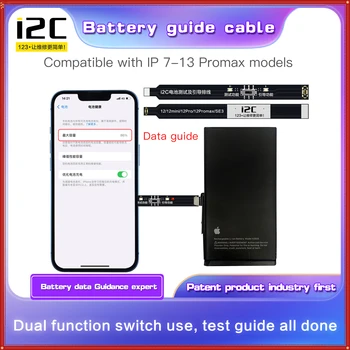 i2C Akumulatora Rokasgrāmata Testa Flex Kabelis priekš iPhone 7-13 ProMax Akumulatora Veselības Datu Ceļvedis Booting Rediģēt Remonta Rīku Atrisināt Akumulatoru Pop-UP