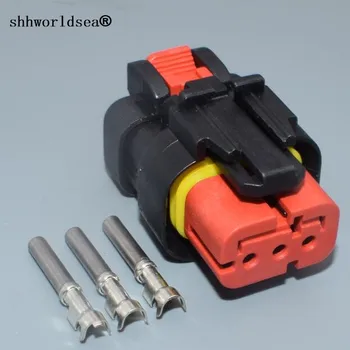 shhworldsea 1.6 mm 3pin automobiļu elektroinstalācijas, josta kontaktdakšu elektriskā female konektori ar spailēm 776523-1