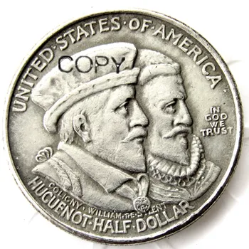 ASV 1924 HUGUENOT Pusē Dolāra Jubilejas Monētas, Sudrabs, Plakēti Kopēt Monētas