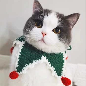 Burvīgs Kaķis Piederumi Ziemassvētku Sweet kaklasiksna ar Zvaniņu Pet Šalle Kaķēni Cute Kaķēns Kucēns Kaklarota Yorkie Chihuahua