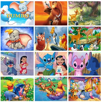 Disney Cartoon Lion King Lilo un Stitch Sienas Mākslas Audekls Gleznošanai Plakāti un Izdrukas Sienas, Attēlus Dzīvojamā Istaba Dekori