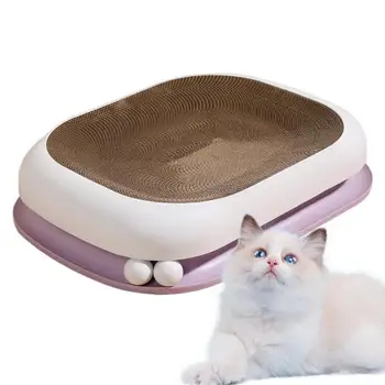 Kaķis Nesaskrāpē Pad Gofrēta Scratcher Kartona Gulta Dīvāns Dubultā Slāņa & Bumbu Kaķis Scratcher Pārstrādāt Gofrētā Papīra Pad