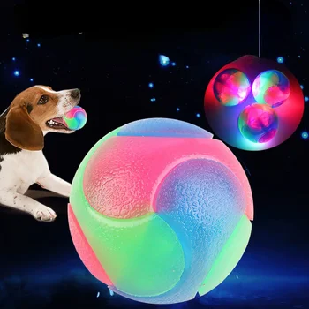 Pet rotaļlietas gumijas elastīgs mirgo rotaļlietas ballDog košļājamā bite izturīgs molāro zobu tīrīšana suņu rotaļlietas pet suns, rotaļlietu, bumbiņu Shiba Inu lumin