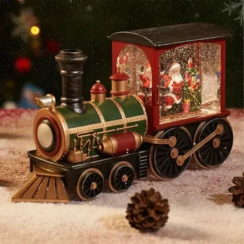 Santa Claus, Sniegavīrs, Ziemassvētku Dāvanu Waterfilled Thomas Vilciena Auto Luminiscenci Kristāla Bumbu Rotājumi Mājas Dekorēšanas Piederumi