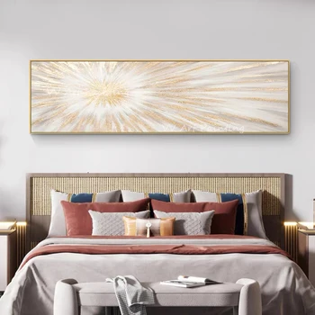Vienkārši liela izmēra bieza zelta folija, eļļas glezna uz audekla Roku darbs ModernTextured krāsošana abstraktās glezniecības dzīvojamā istaba dekori